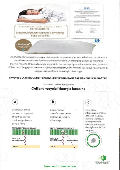 Oreiller anti ondes technologie Celliant® 9