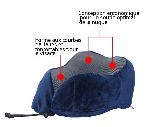 Oreiller de voyage à mémoire de forme en forme de U